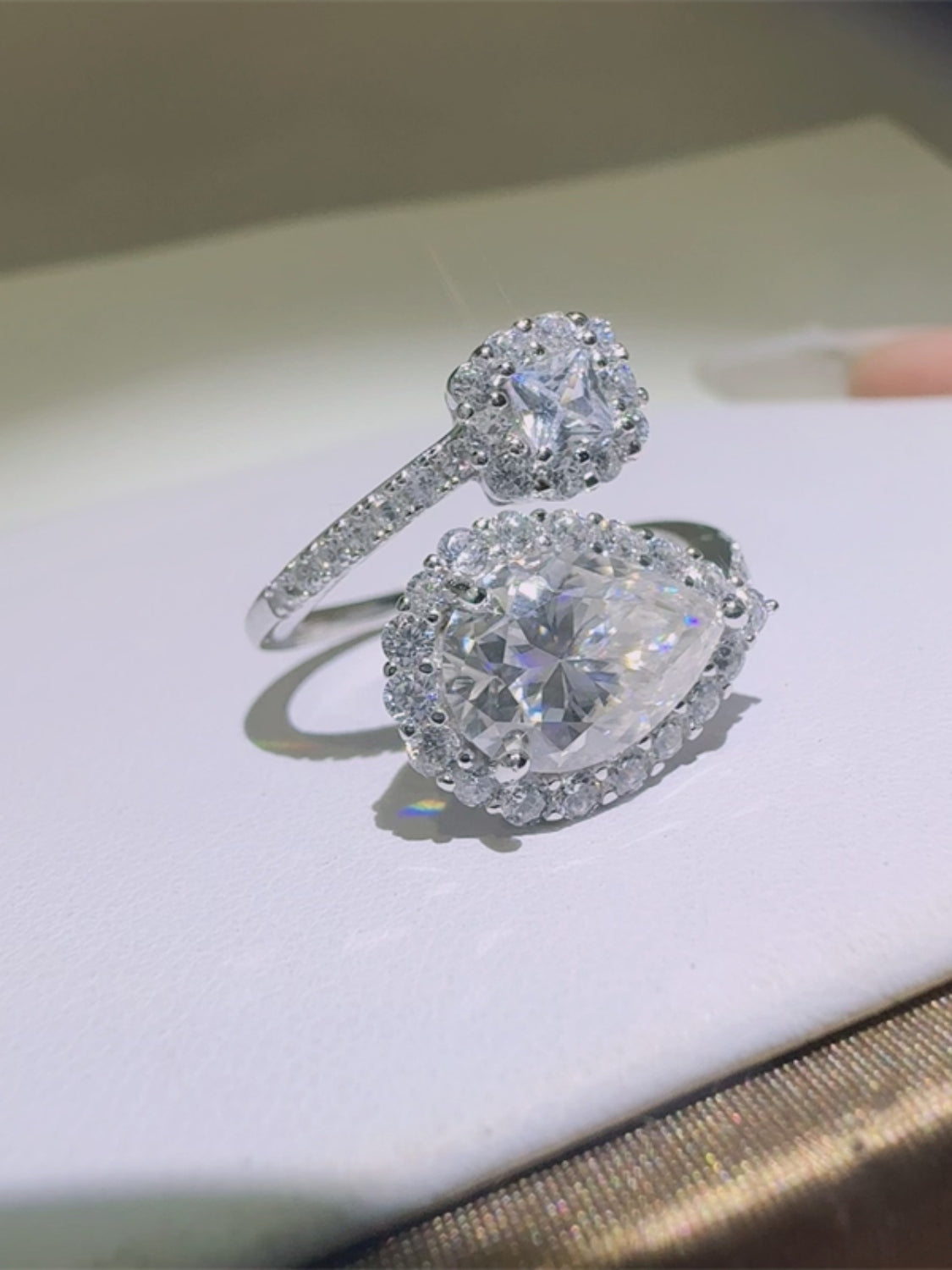 Enchanted Duo Bypass Ring in 925 Sterling Silver