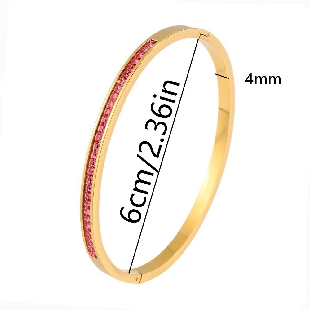 Charm & Dazzle Crystal Hinged Bangle Bracelet