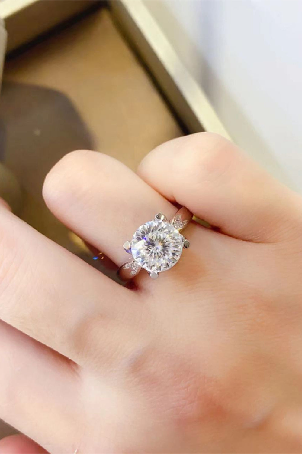 Brilliant Halo Moissanite Ring
