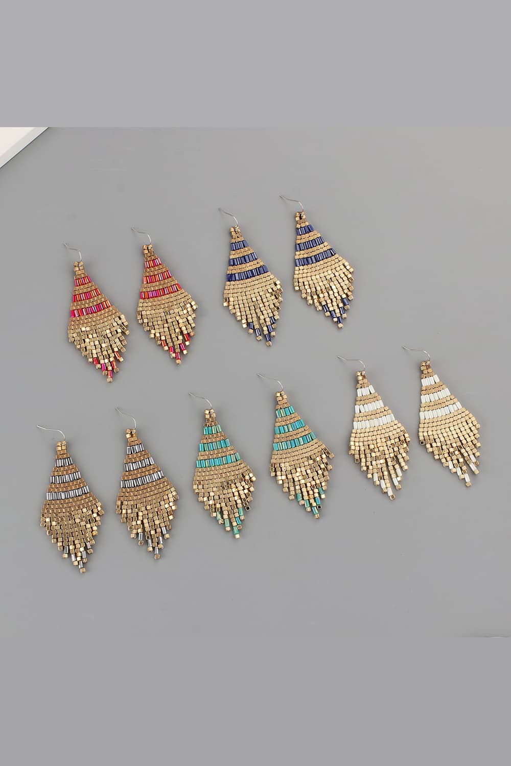 Beaded Boho Diamond Earrings
