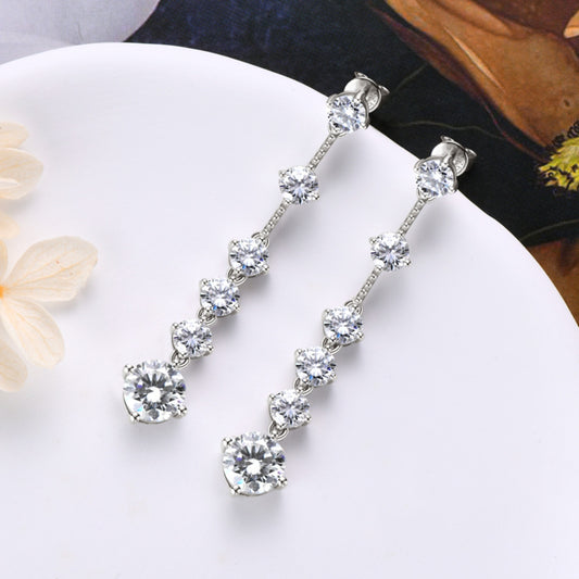 Cascade Falls Earrings 4K Moissanite 925 Sterling Silver