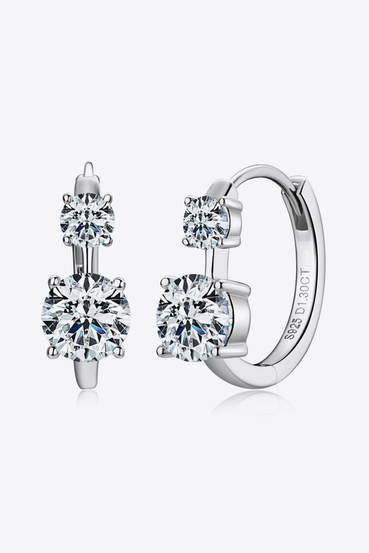 1.3K Moissanite Hoop Earrings in 925 Sterling Silver