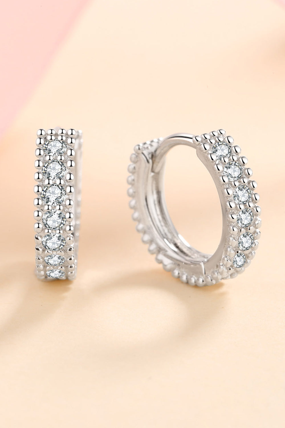 Sterling Elegance Moissanite Hoop Earrings
