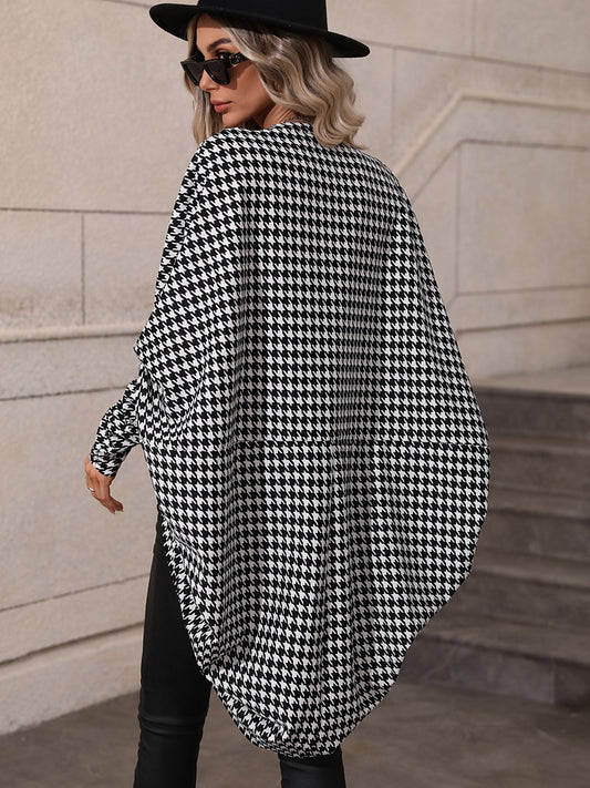 Rolling Tide Houndstooth Open Front Cardigan