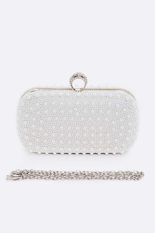 Elegant Pearl Accent Clutch