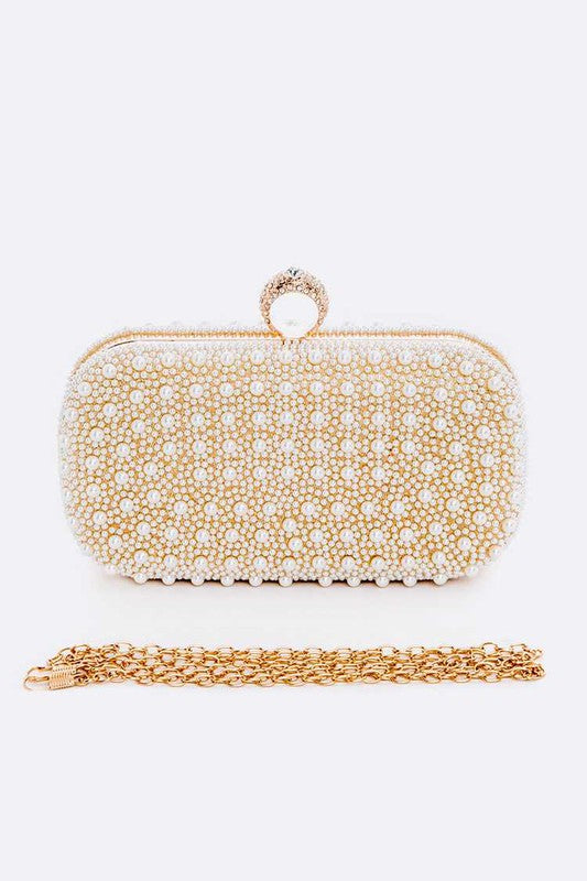 Elegant Pearl Accent Clutch