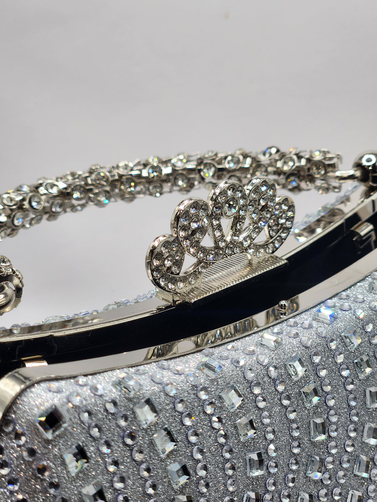 Silver Starlight Crystal Evening Clutch