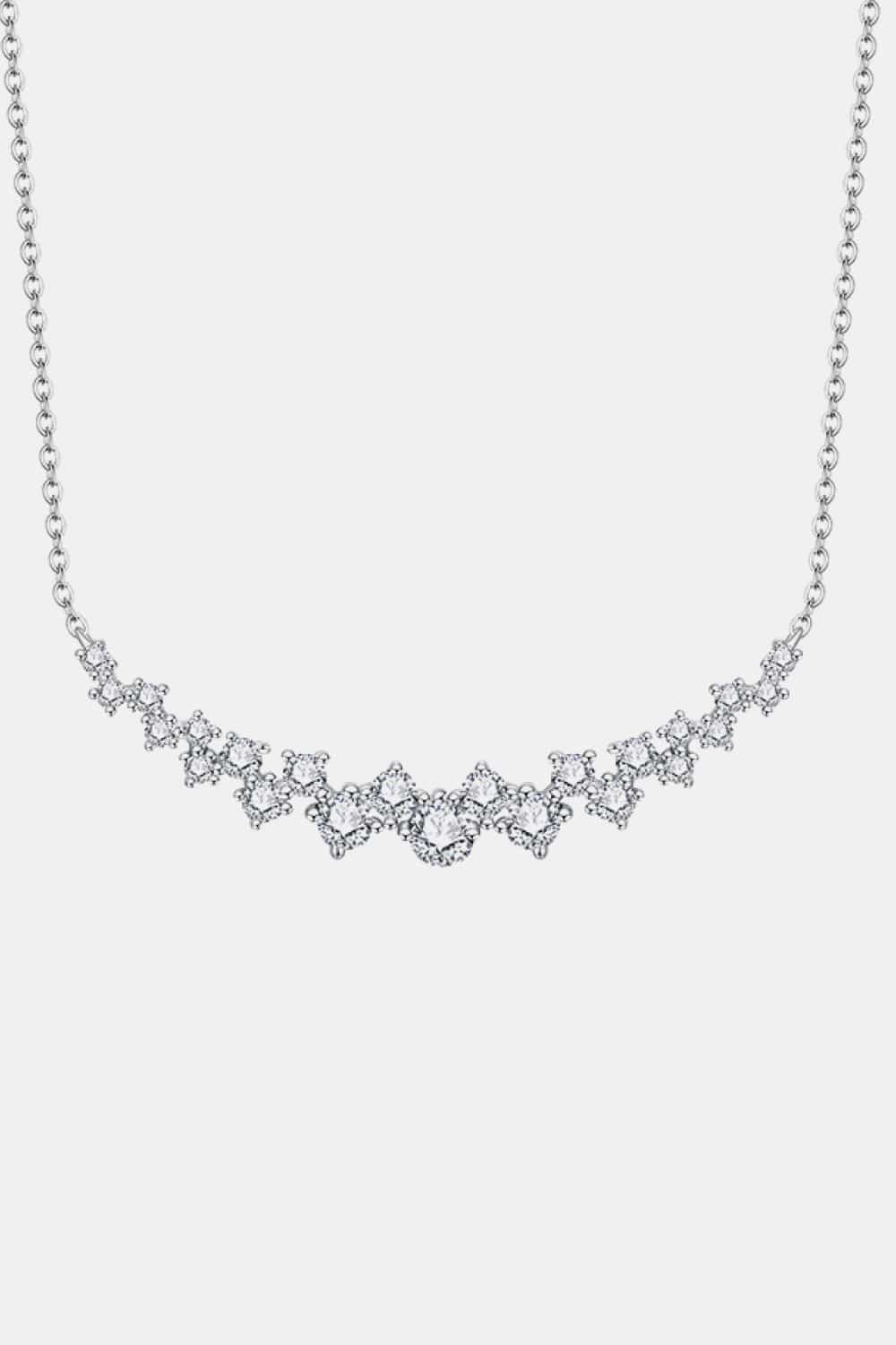 Starlight Gaze Moissanite Necklace 925 Sterling Silver Platinum Plated