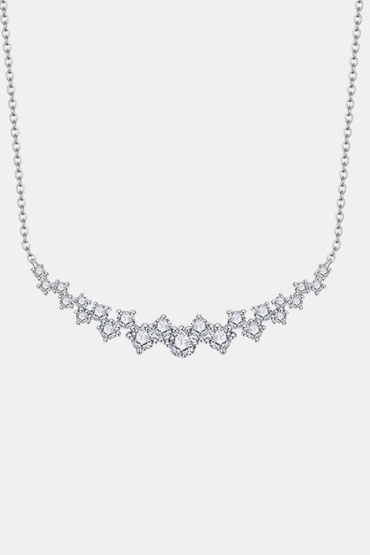 Starlight Gaze Moissanite Necklace 925 Sterling Silver Platinum Plated