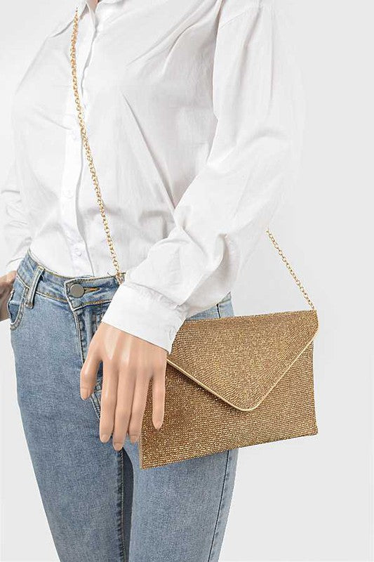 Regal Rhinestone Envelope Clutch Bag