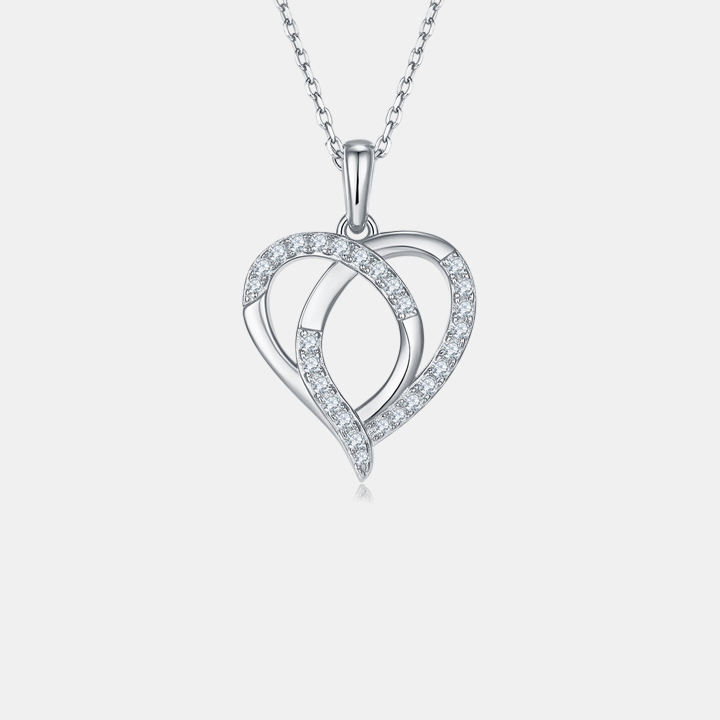 Interlocking Heart Pendant Moissanite Necklace