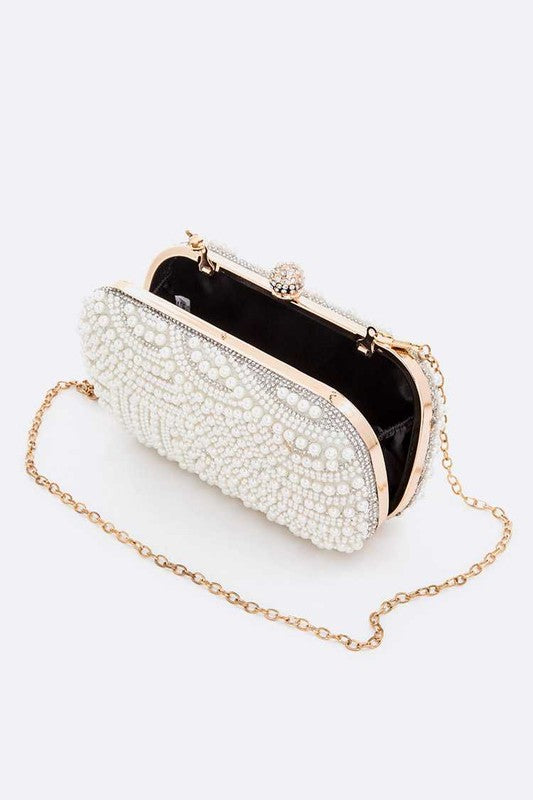 Pearl Allure Box Clutch Handbag