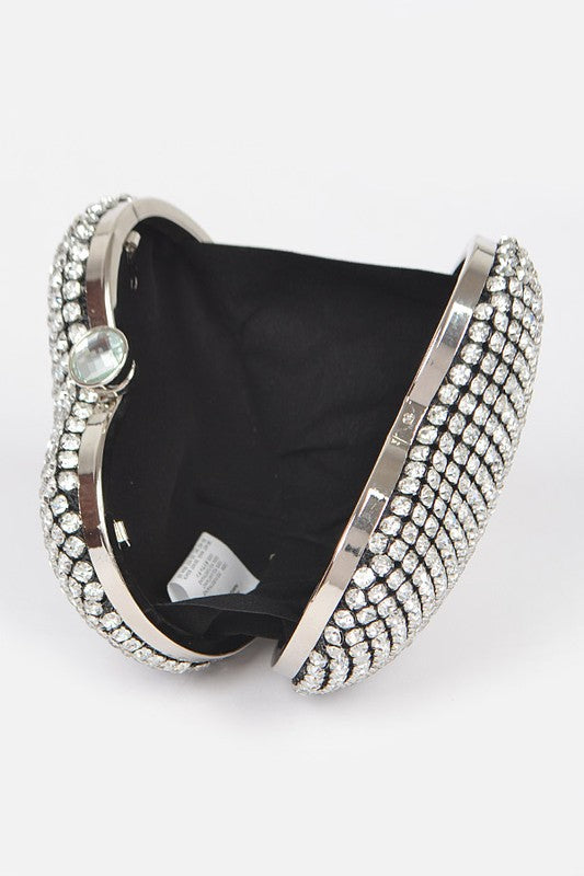 Rhinestone Romance Heart Clutch