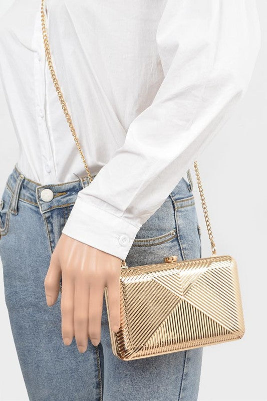 Charm & Dazzle Metallic Clutch Bag