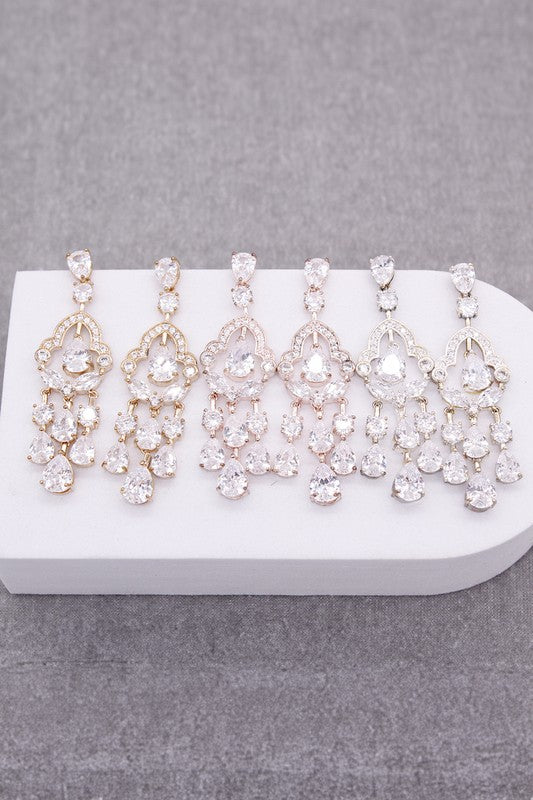 Dazzling Chandelier Cubic Zirconia Drop Earrings