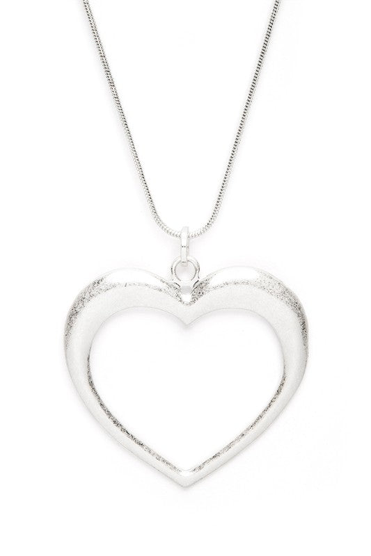 Open Heart Pendant Necklace Set