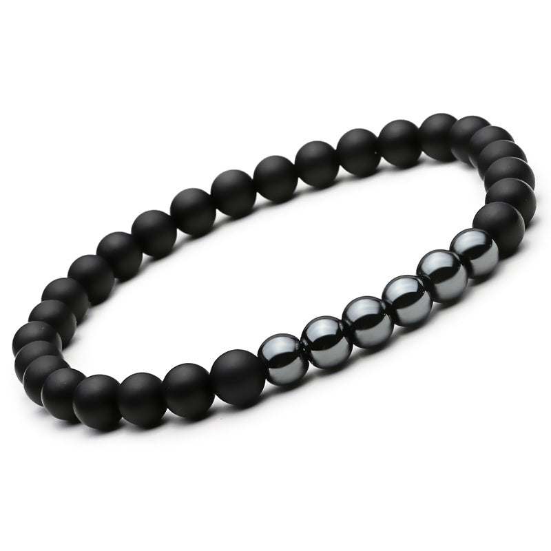 Black Mantra 2 piece Natural Stone Bracelet