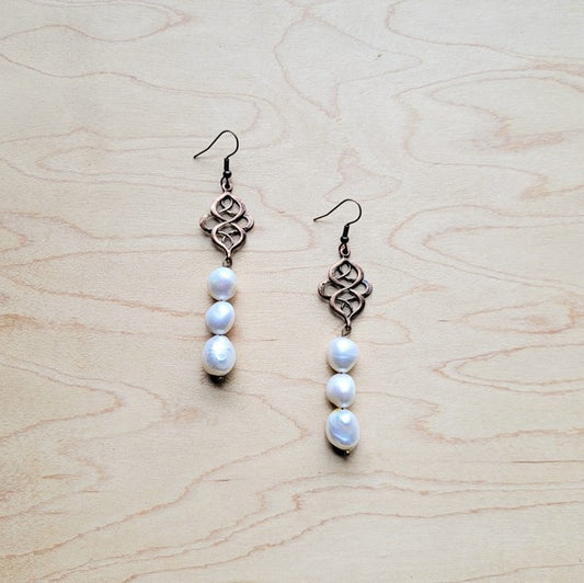 Celestial Freshwater Pearl Drop Earrings