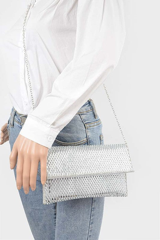 Rhinestone Glimmer Envelope Clutch