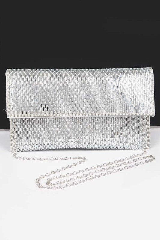 Rhinestone Glimmer Envelope Clutch