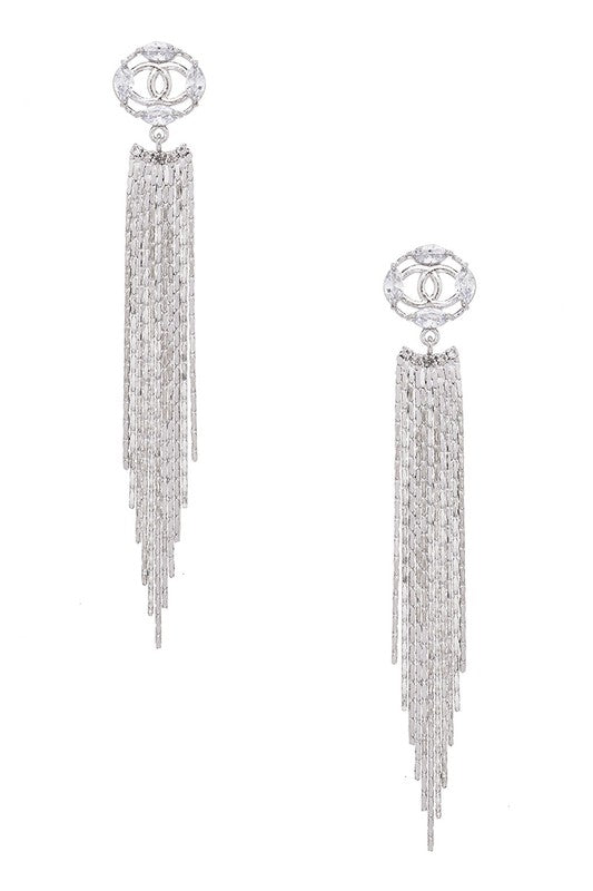 Sparkle Cubic Zirconia Tassel Earrings