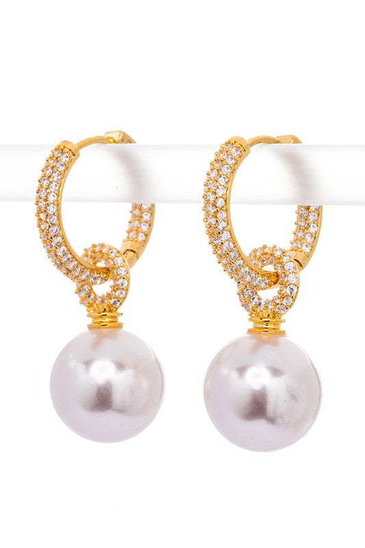 Urban Pearl & CZ Drip Earrings