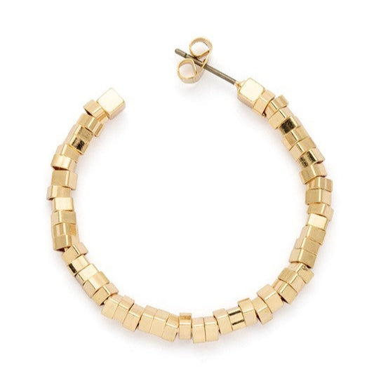 Jagged Edge Textured Hoop Earrings