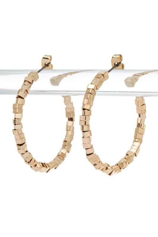 Jagged Edge Textured Hoop Earrings