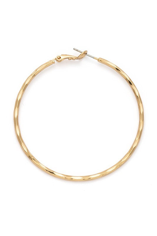 Cutting Edge Textured Hoop Earrings