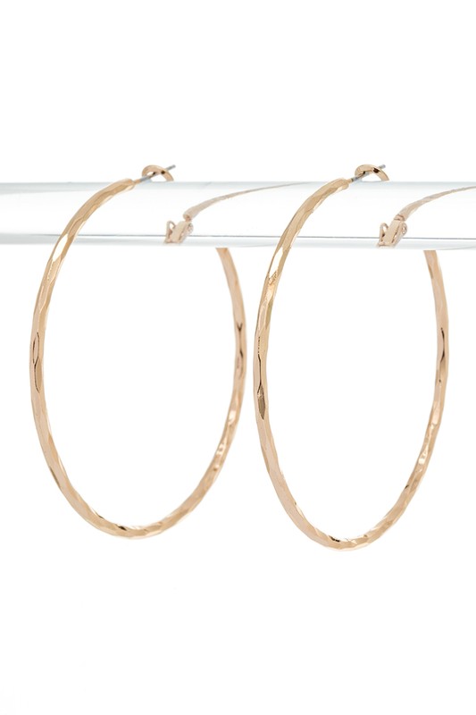 Cutting Edge Textured Hoop Earrings