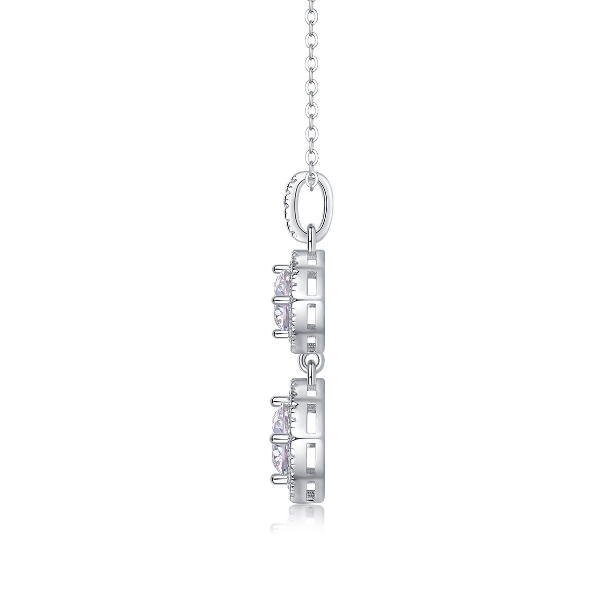 Exquisite Duo Moissanite Pendant Necklace
