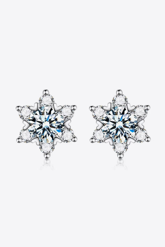 Floral Stud Moissanite  Earrings