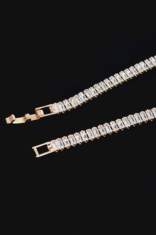 Inlaid Baguette Tennis Bracelet