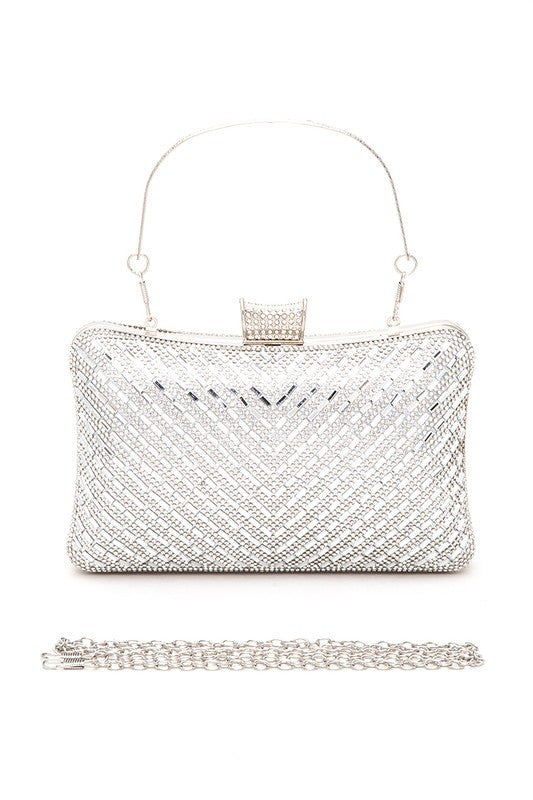 Charming Chevron Top Handle Clutch