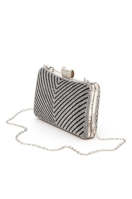 Charming Chevron Top Handle Clutch