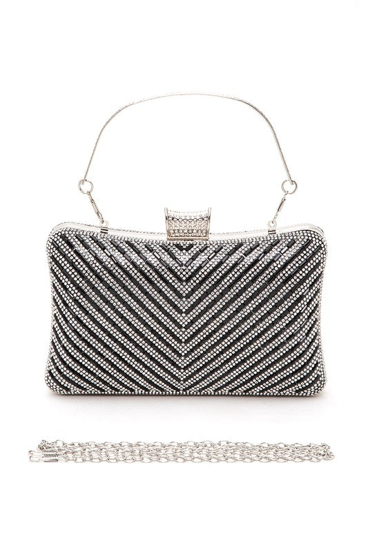 Charming Chevron Top Handle Clutch