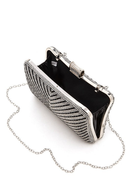 Charming Chevron Top Handle Clutch