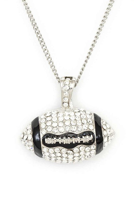 Football Fan Crystal Pendant Necklace
