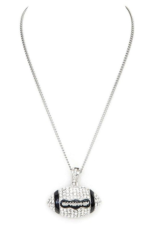 Football Fan Crystal Pendant Necklace