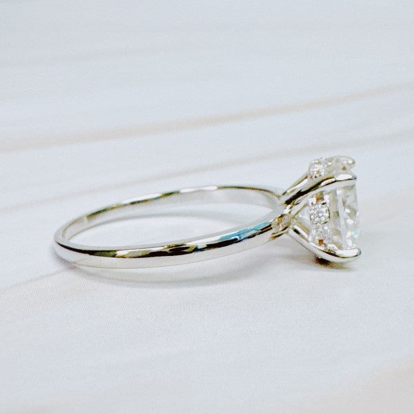 Bold Brilliance Halo Solitaire Moissanite Ring