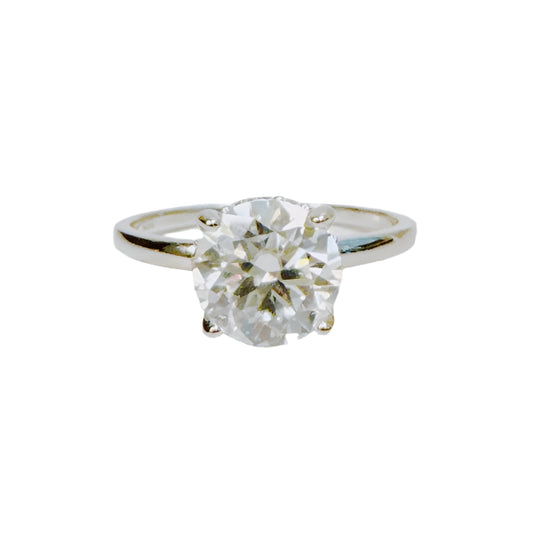 Bold Brilliance Halo Solitaire Moissanite Ring