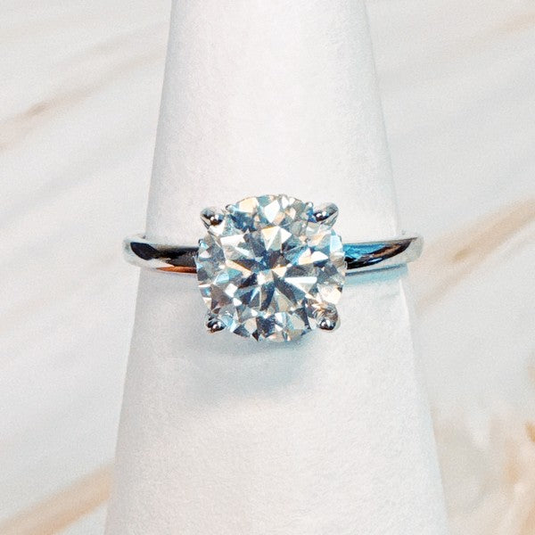 Bold Brilliance Halo Solitaire Moissanite Ring