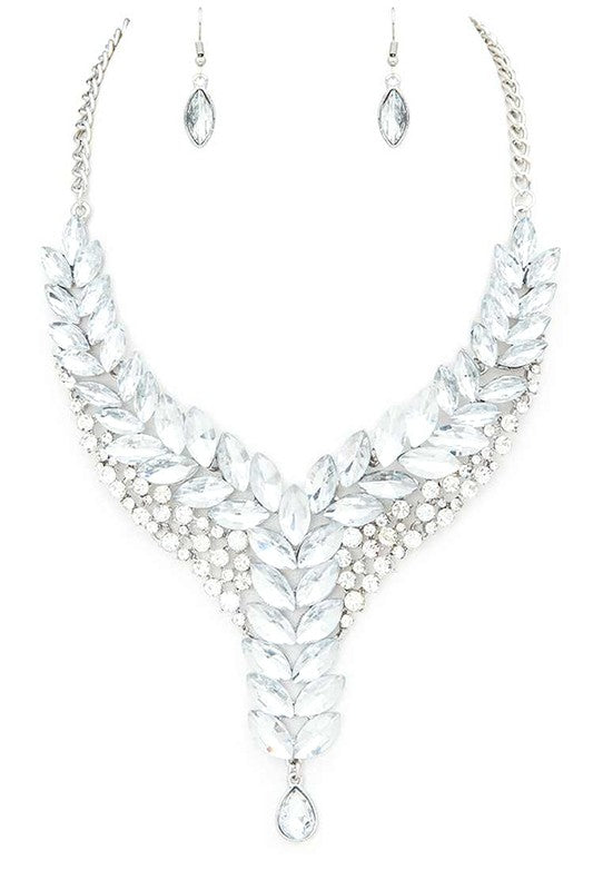 Crystal Horizon Statement Necklace Set