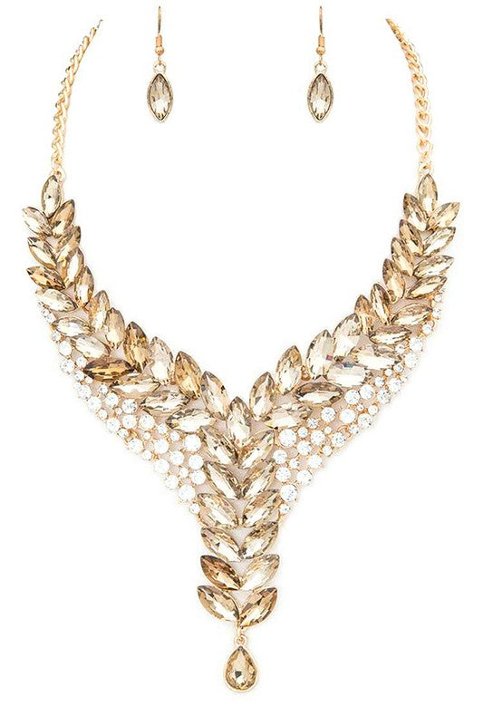 Crystal Horizon Statement Necklace Set
