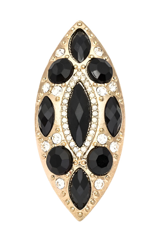 Golden Noir Glamour Stretch  Ring
