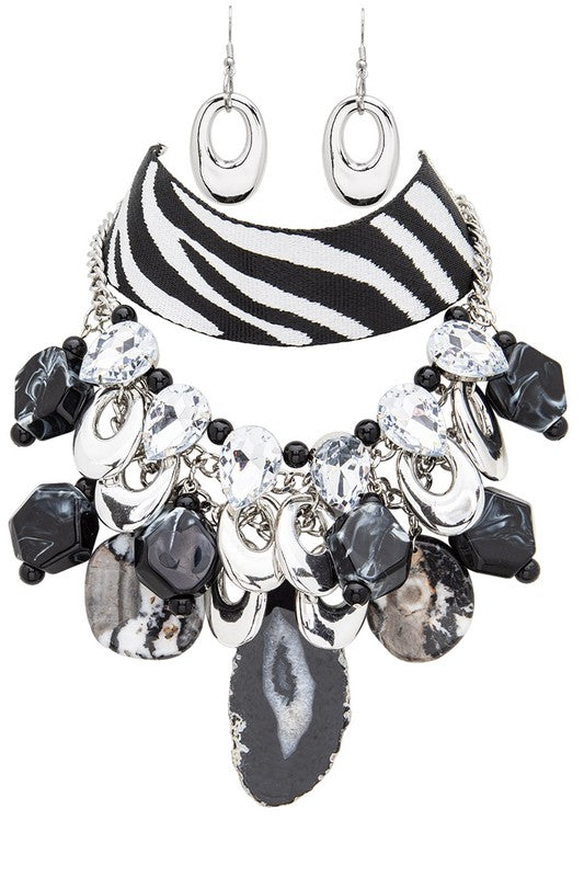 Savage Statement Necklace with Genuine Stones