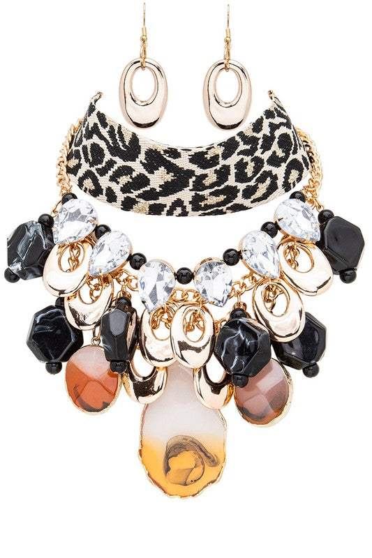 Savage Statement Necklace with Genuine Stones