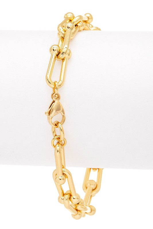 Heart Charm Paperclip Bracelet