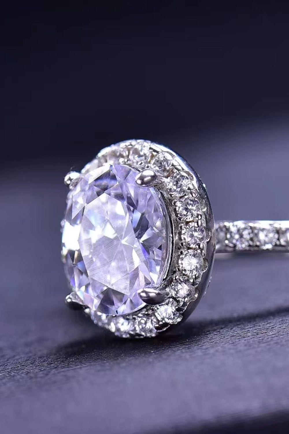 Oval Perfection Ring 2 Carat Moissanite Platinum-Plated