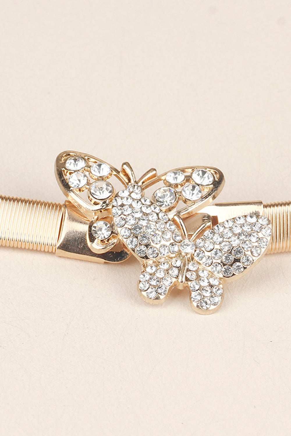 Mariposa & Rhinestone  Elastic Metal Belt